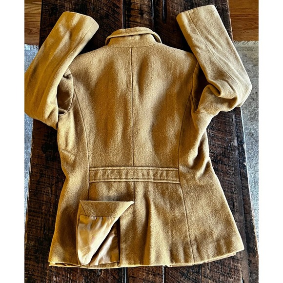 Womens Wool & Angora Chestnut Tan Brown Eddie Bauer Peacoat - Picture 9 of 12